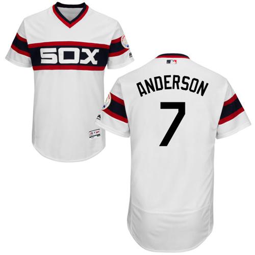 White Sox #7 Tim Anderson White Flexbase Authentic Collection Alternate Home Stitched MLB Jersey